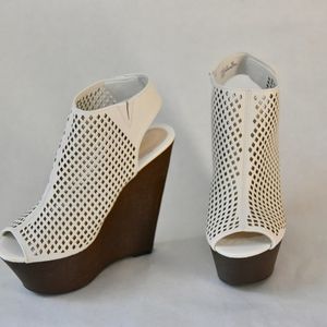 Bamboo Perforated Faux Wood Platform Wedge